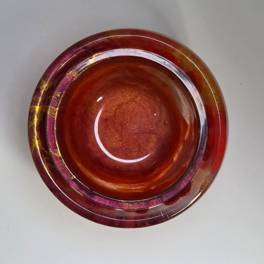 Crimson Ember Resin Trinket Jar