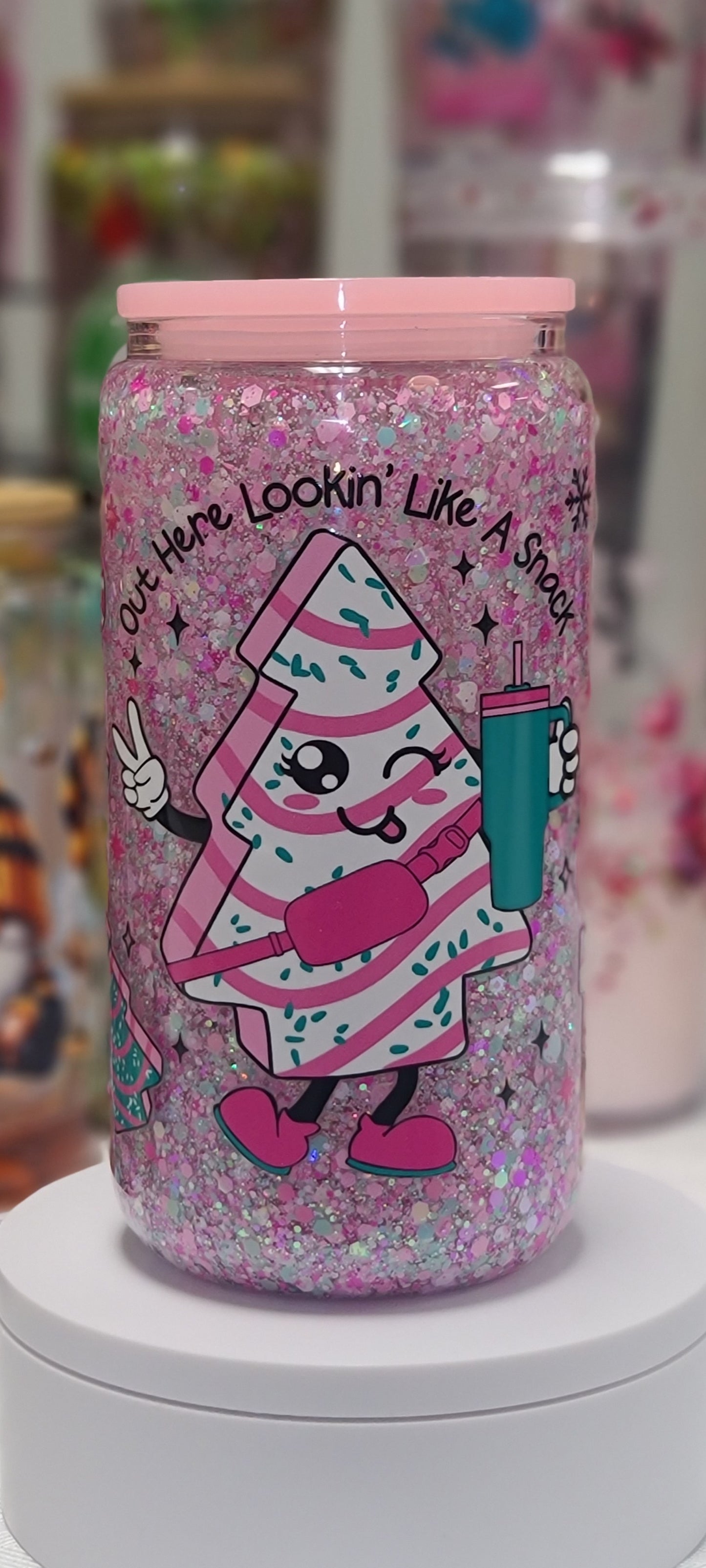 "Out Here Looking Like a Snack" Snow Globe Tumbler