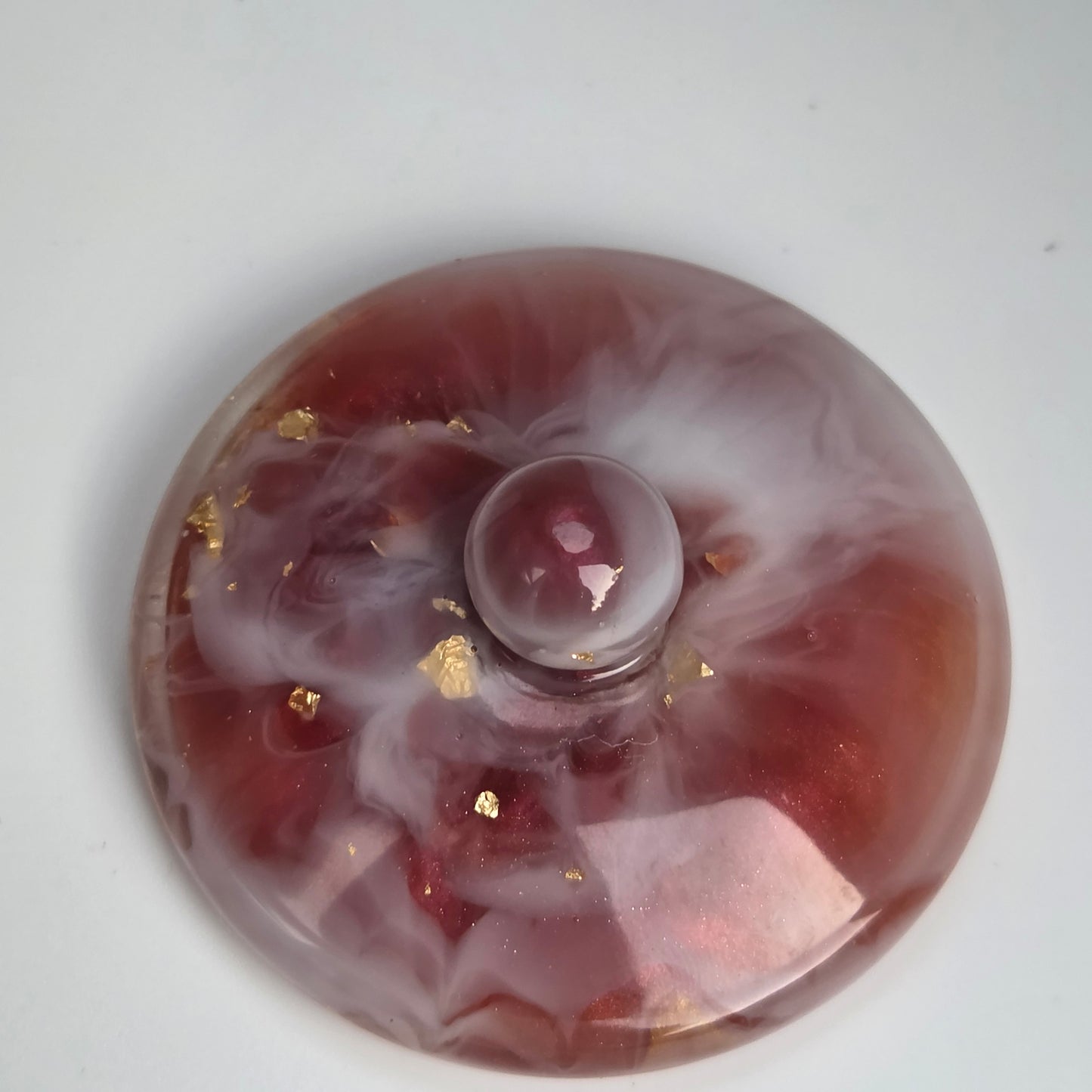 Crimson Ember Resin Trinket Jar