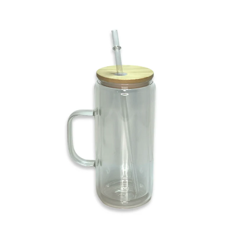 20oz Glass Snow Globe Tumbler With Handle