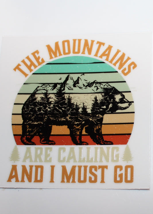 Mountains Calling 4" Cup Decal