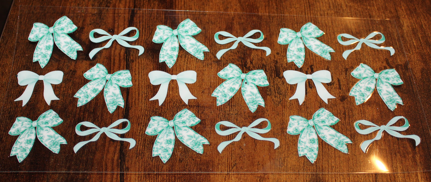 Green & White Bows