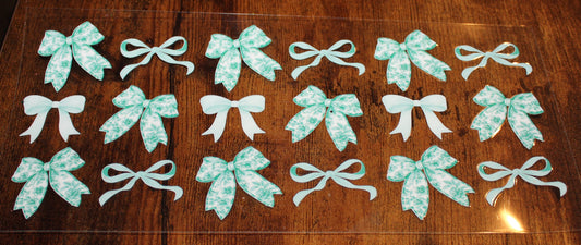 Green & White Bows